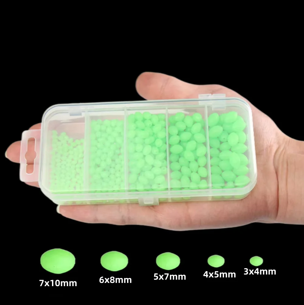Soft Plastic Lure - 375Pcs/Set Night Luminous Fishing Hard Beads